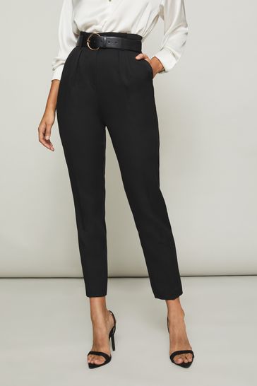 Lipsy Black Belted Tapered Trouser