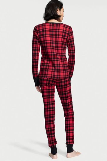 Red and black sale plaid thermal pajamas