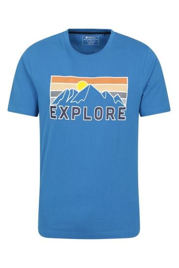 Mountain Warehouse Blue Explore Mens Organic T-Shirt