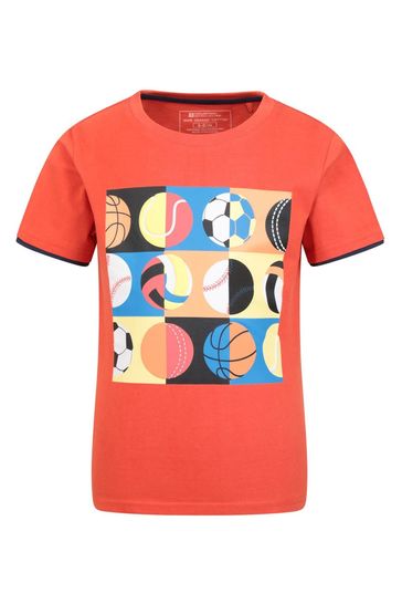 Mountain Warehouse Orange Retro Ball Kids Organic T-Shirt