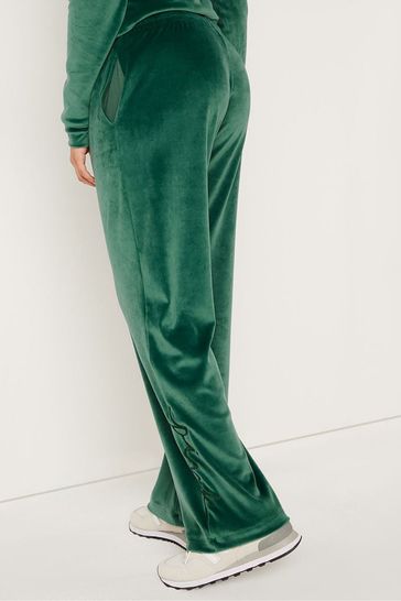 Buy Victoria s Secret PINK Satin Green Velour Wide Leg Lounge