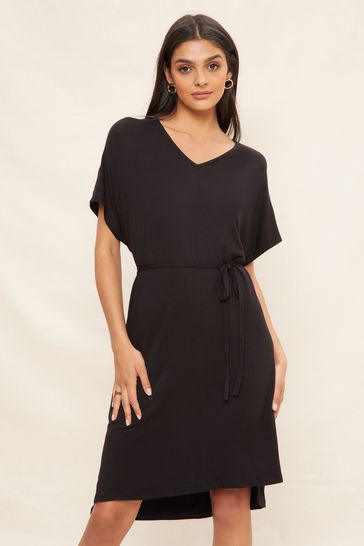 Black tunic dress sales short sleeve