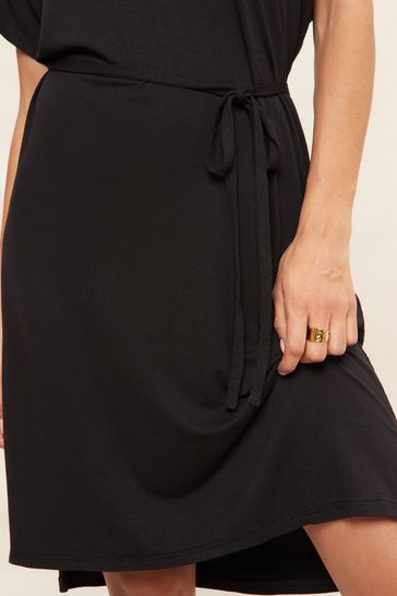 Black tunic online dress short sleeve