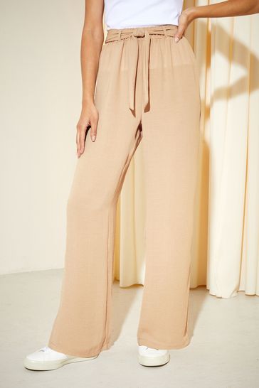 Belted Trouser With Side Slit | Eloquii