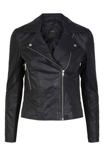 Buy Y.A.S Black Real Leather Biker Jacket from Next Singapore