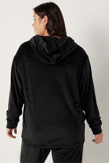 Black new arrivals velour hoodie