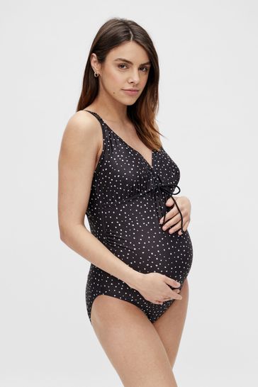 Mamalicious Black Polka Dot Maternity Swimsuit