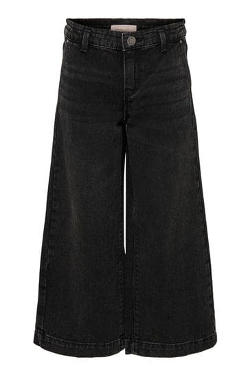 Black wide leg cropped jeans top