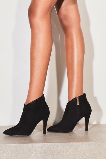Mid heel suede ankle boots top