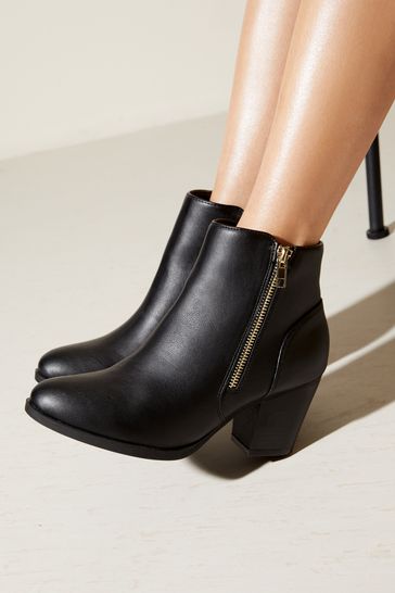 Mid block heel ankle boots on sale