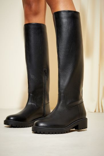 Flat knee high boots ireland hot sale