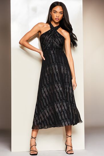 Halter neckline dress sale