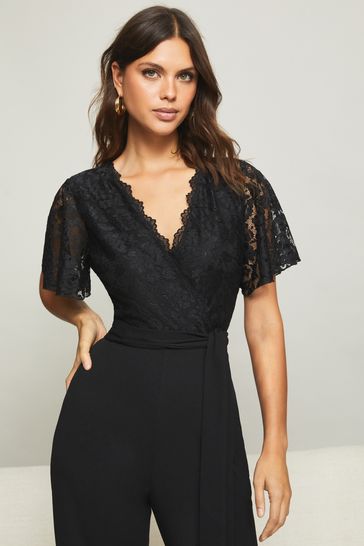 Lipsy v neck plunge jumpsuit store