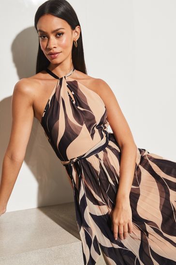 Lipsy navy halter neck hot sale dress