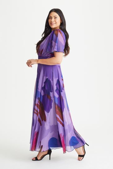 Lipsy scarlet print chiffon maxi dress sale