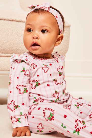 Buy Lipsy Pink Christmas Sleepsuit Baby from Next Slovakia
