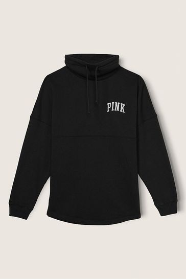 Buy Victoria s Secret PINK Pure Black Fleece Varsity Sweatshirt