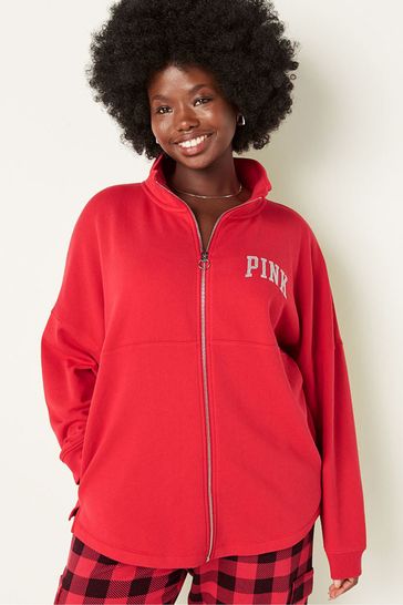 Buy Victoria s Secret PINK Red Pepper Fleece Oversized Zip Up