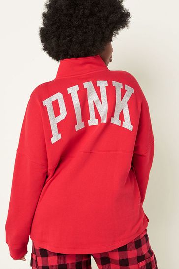 Buy Victoria s Secret PINK Red Pepper Fleece Oversized Zip Up