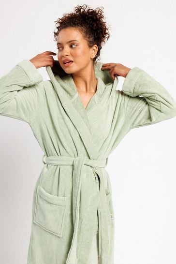 Chelsea Peers Green Cotton Dressing Gown