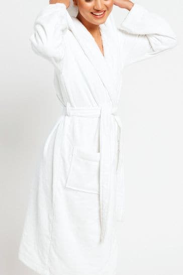 Chelsea Peers White Cotton Dressing Gown