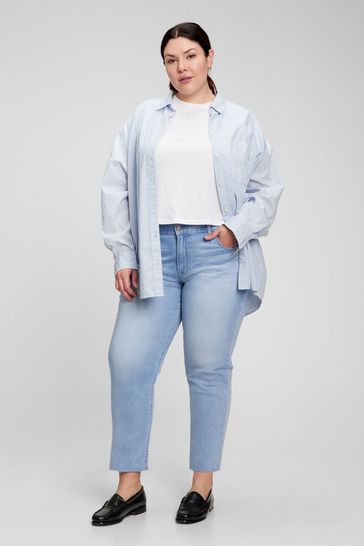 Buy Gap Light Wash Blue Mid Rise Girlfriend Jeans from Next Latvia
