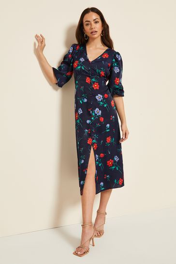 Midi button through outlet dress