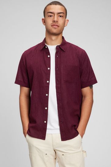 Gap Purple Linen Shirt in Standard Fit