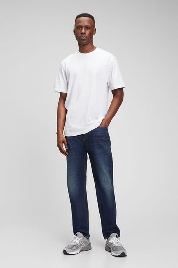 Buy Gap Dark Wash Blue Straight Jeans from Next Luxembourg