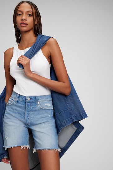 High waisted top midi shorts