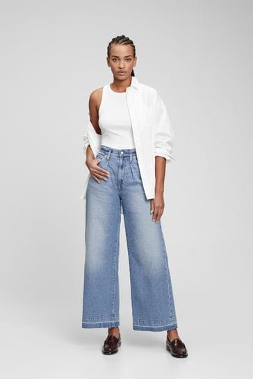 Buy Gap High Rise Pleated Wide-Leg Trouser from Next Ireland