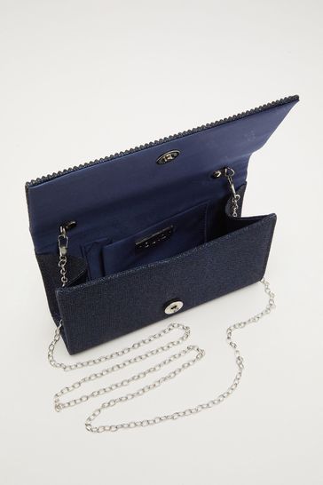 Buy Quiz Blue Shimmer Gem Clutch Bag from Next Luxembourg