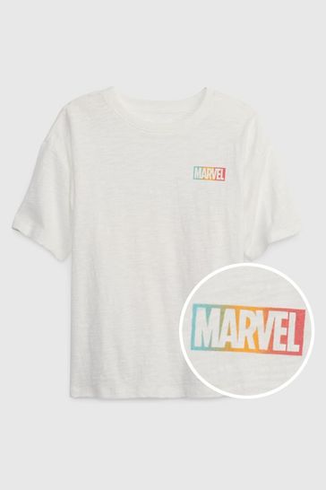 Buy Gap White Marvel Superhero Graphic T Shirt from Next Luxembourg