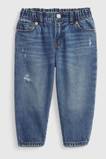 Gap Mid Wash Blue Barrel Jeans