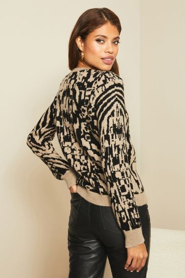 Buy Lipsy Neutral Animal Cosy Knitted Jumper from Next Lithuania