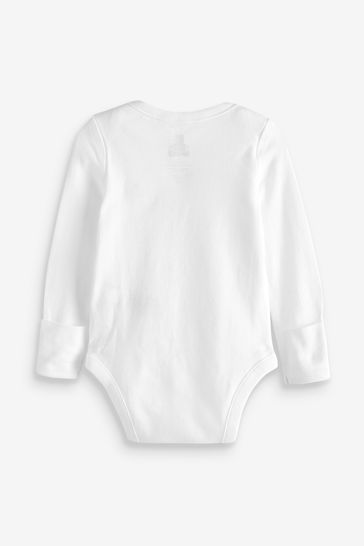 Buy Gap White 3 Pack Long Sleeve Baby Bodysuits from Next Netherlands