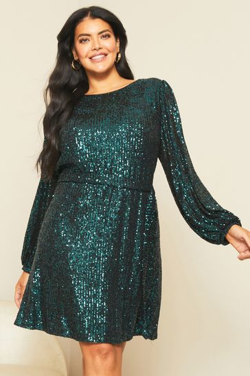 Buy Lipsy Sequin Long Sleeve Shift Dress from Next France