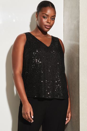 Sequin vest top plus size new arrivals
