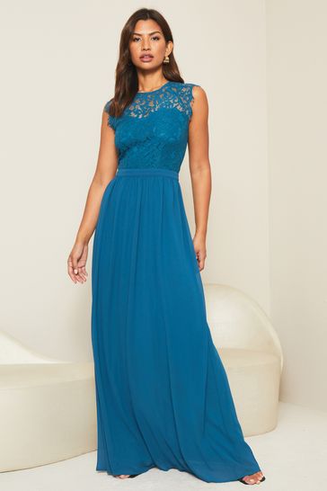 Blue lace cheap bridesmaid dresses