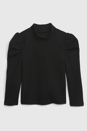 Black puff hot sale sleeve turtleneck