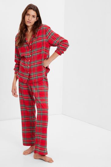Tartan red pyjamas top