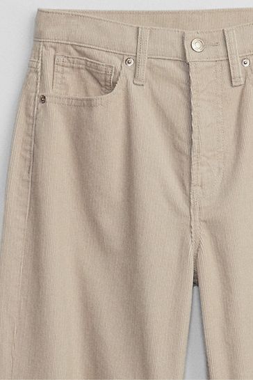 Buy Gap Cream High Rise Wide Leg Corduroy Trousers from Next Slovenia