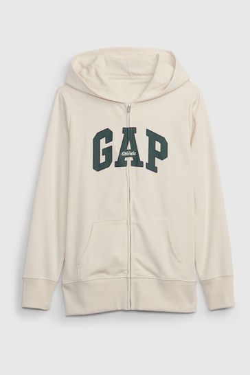 Gap Nude Vintage Soft Arch Logo Full-Zip Hoodie