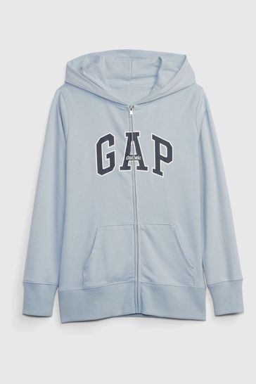 Gap Blue Vintage Soft Arch Logo Full-Zip Hoodie