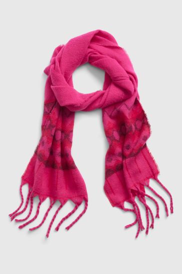 Gap Pink Recycled Brushed Cosy Scarf