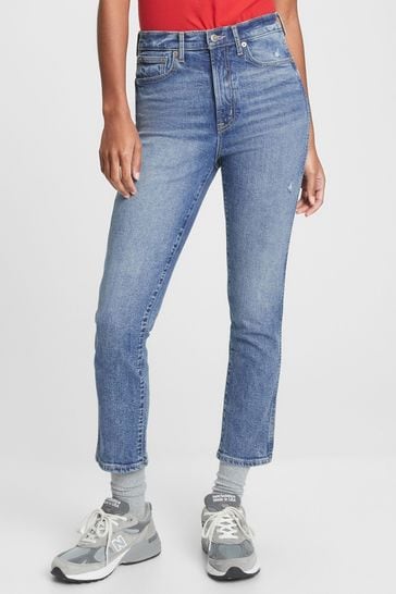 Buy Gap Mid Wash Blue High Waisted Vintage Slim Jeans from Next Luxembourg