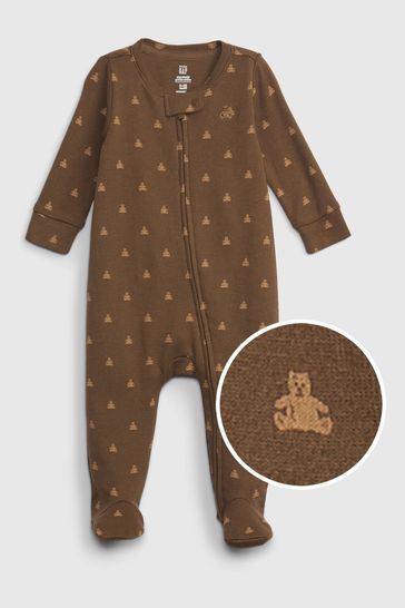 Buy Gap Organic Cotton Brannan Bear Footed Rompersuit from the Next UK online shop