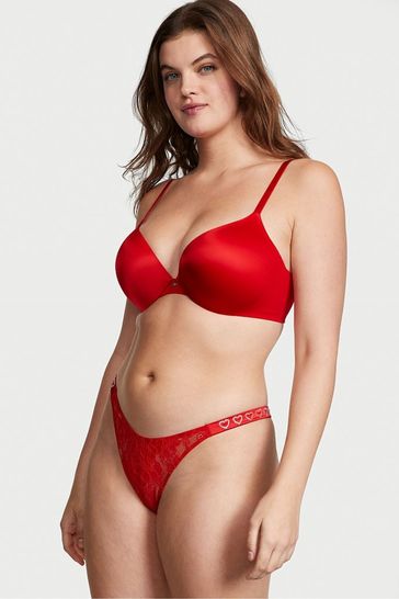 Buy Victoria's Secret Lipstick Red Lace Brazilian Shine Strap Knickers from  Next Luxembourg