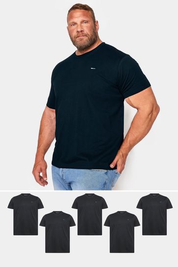BadRhino Big & Tall Black 5-Pack T-Shirts