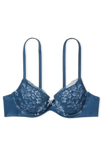 Buy Victoria's Secret Midnight Sea Blue Lace Lightly Lined Demi Bra from  Next Belgium